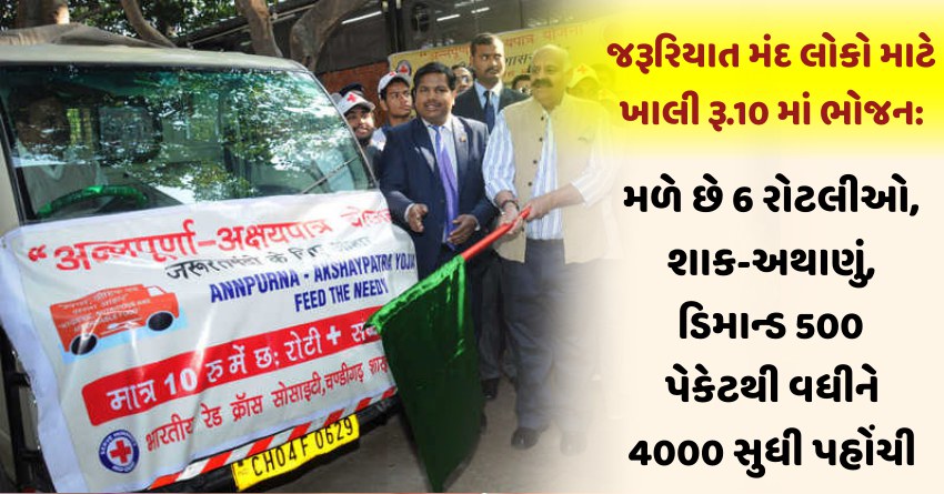જરૂરિયાત મંદ લોકો માટે ખાલી રૂ.10માં ભોજન: મળે છે 6 રોટલીઓ,શાક, અથાણું.